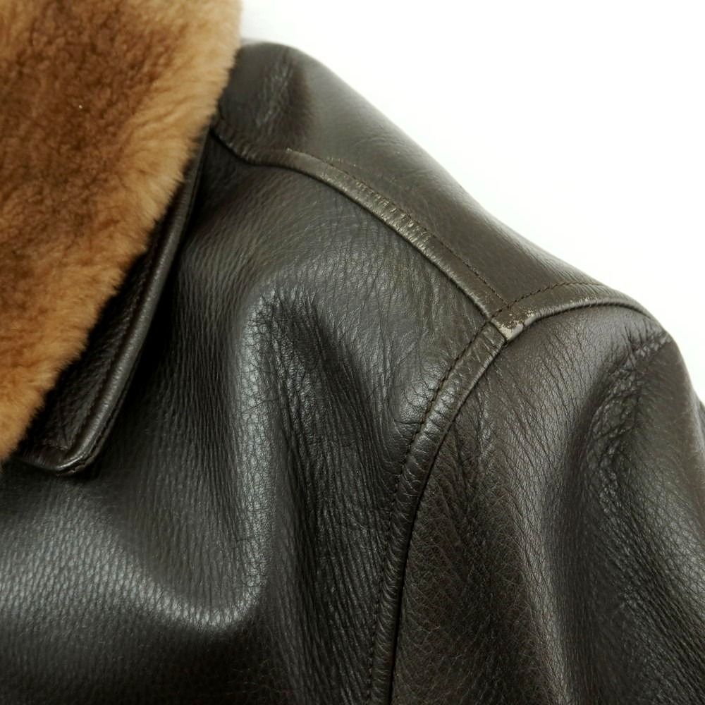 中古】ロンギ LONGHI BARNEYS NEW YORK別注 レザー ステンカラーコート