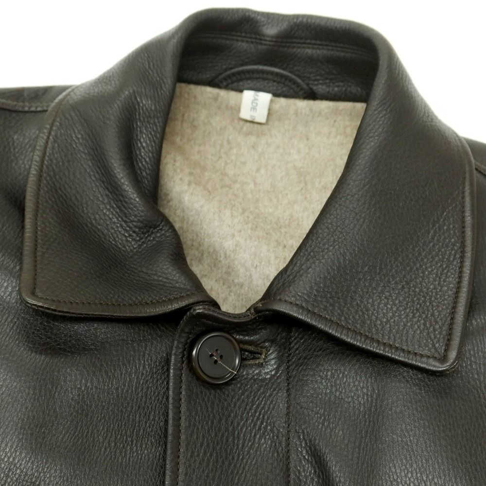 【中古】ロンギ LONGHI BARNEYS NEW YORK別注 レザー ステンカラーコート ダークブラウン【サイズ48】【メンズ】 中古】ロンギ LONGHI BARNEYS NEW YORK別注 レザー ステンカラーコート