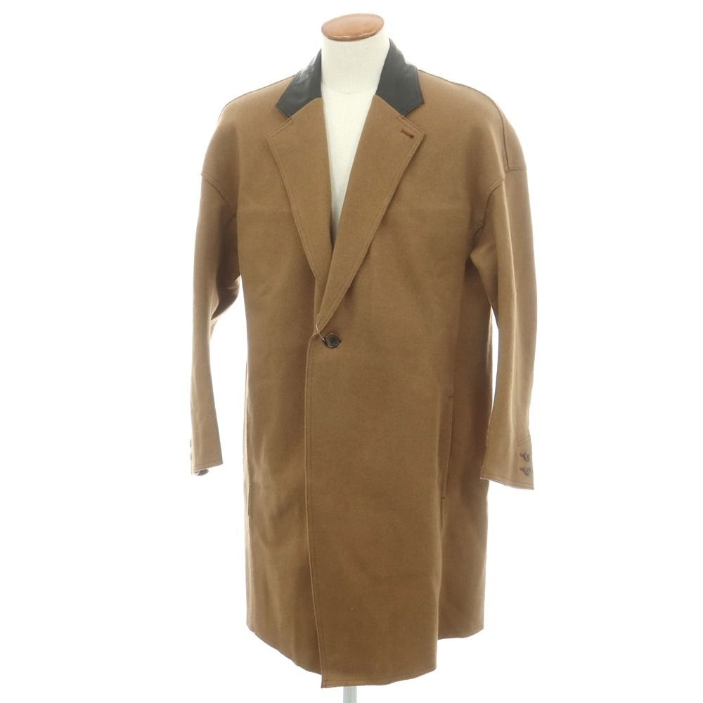 【中古】ザステノ The steno ウールカシミヤ チェスターフィールドコート ブラウン【サイズ46】【メンズ】