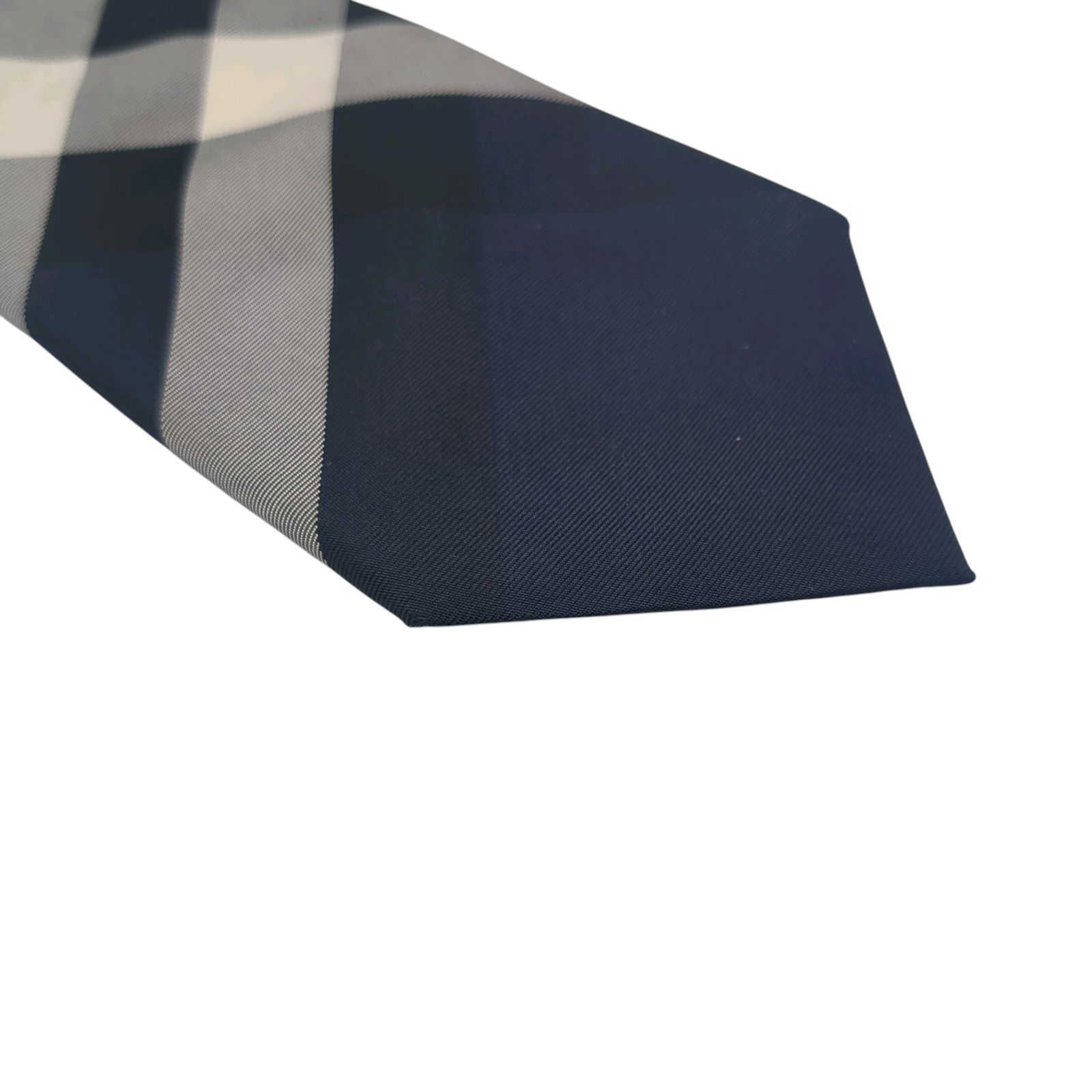 美品】BURBERRY バーバリー ネクタイ 現行タグ メガチェック ネイビー