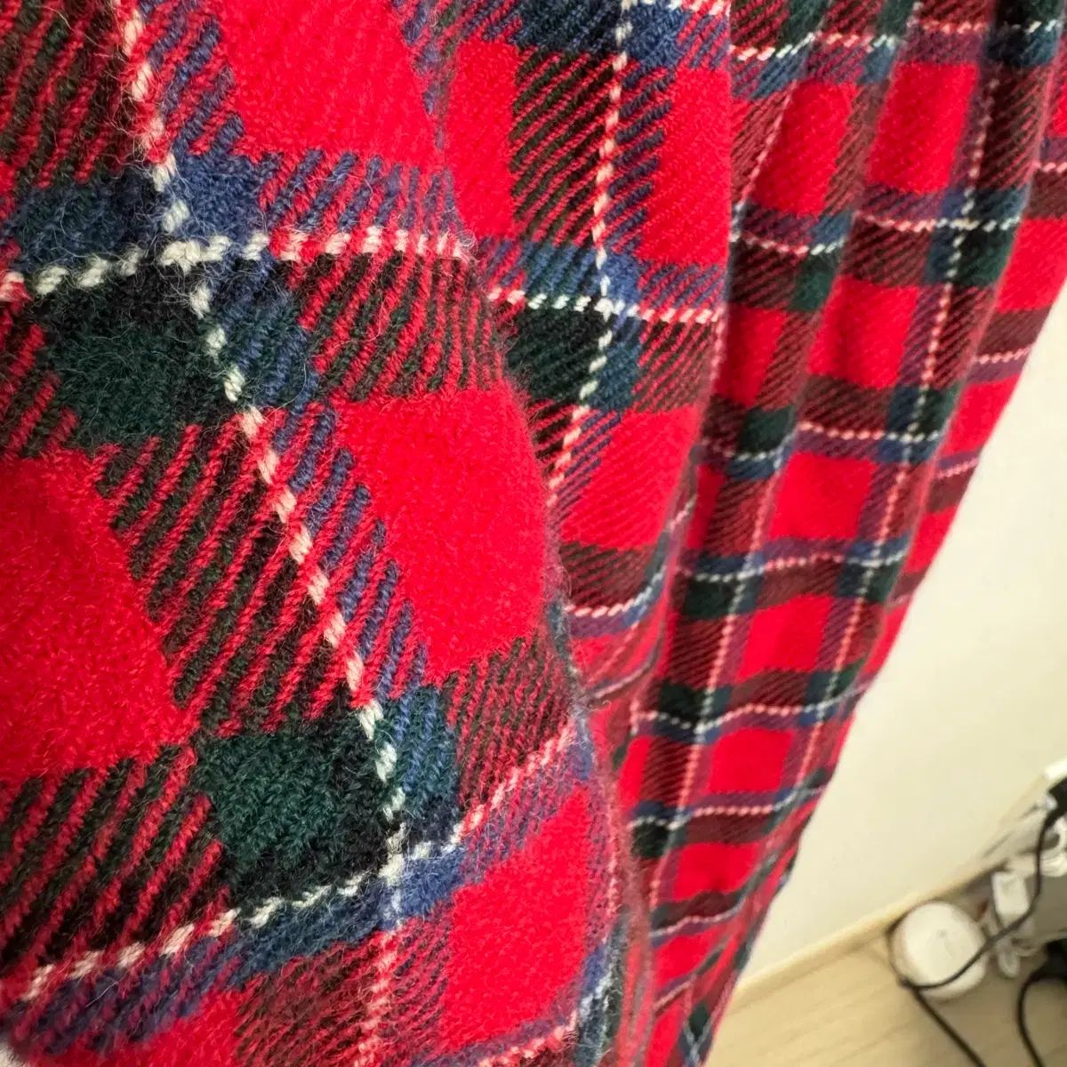 215 イヴ サンローラン Yves Saint Laurent チェック ウール ミニスカート