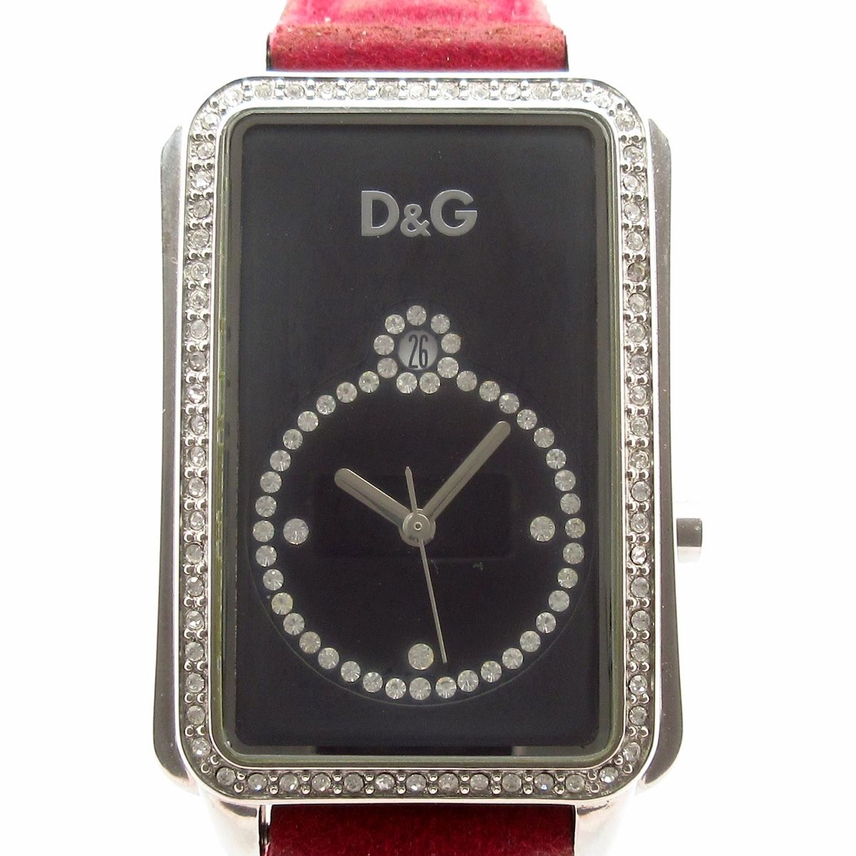 D G ディーアンドジー 腕時計 レディース TIME スクエア 黒