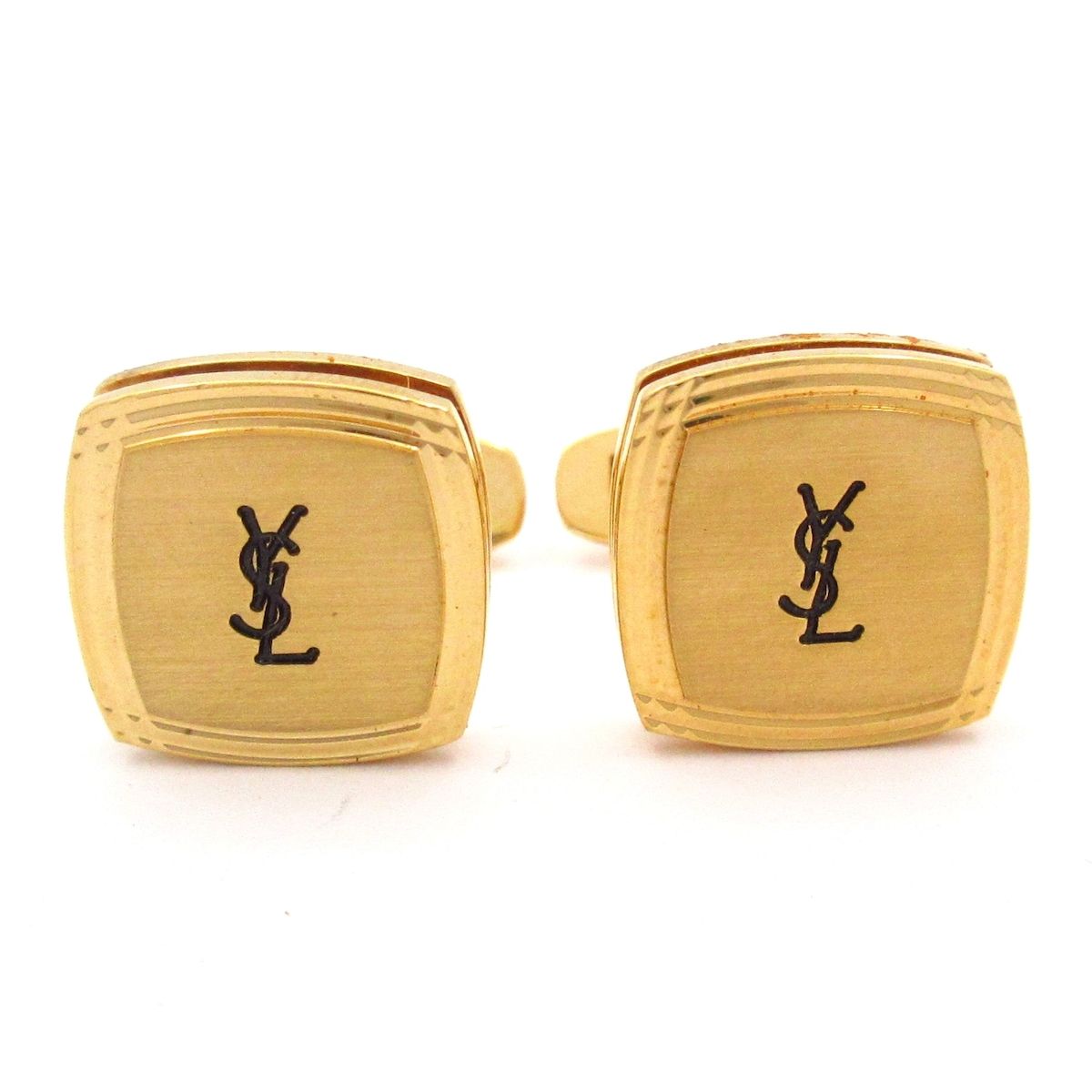 YvesSaintLaurent イヴサンローラン カフス - ゴールド×黒