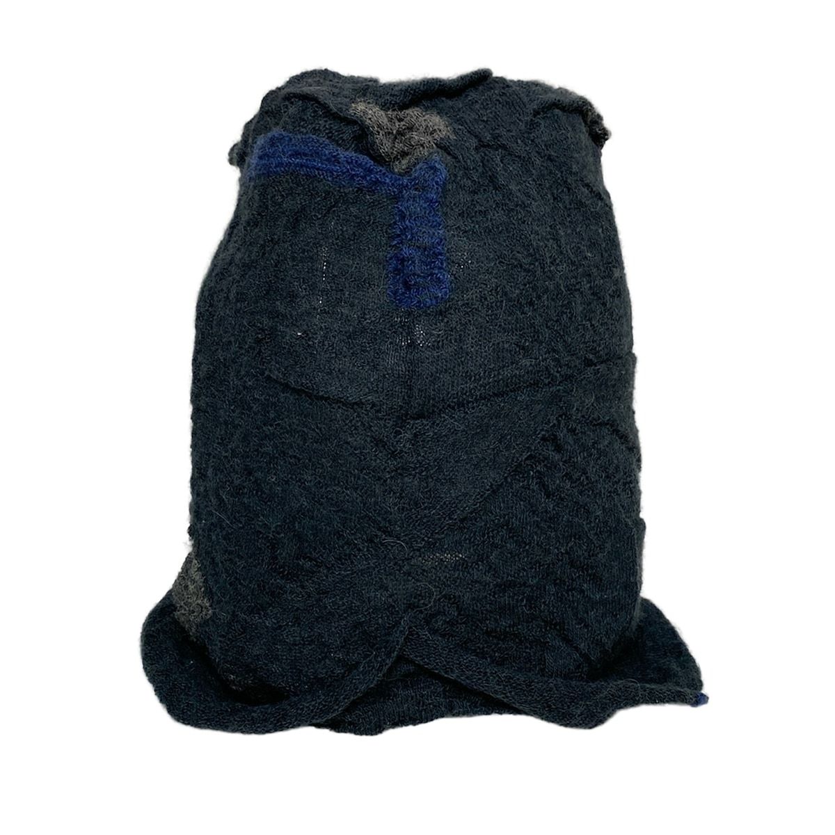 JURGEN LEHL ヨーガンレール ニット帽 - グレー×ベージュ×ネイビー アルパカ