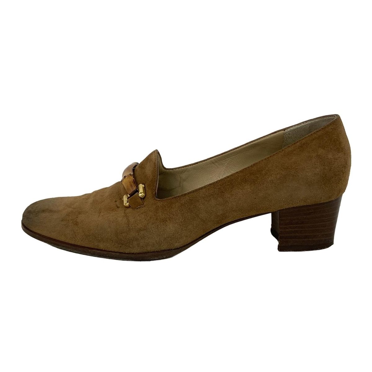 GUCCI(グッチ) パンプス 36 1/2C レディース バンブー ブラウン - メルカリ