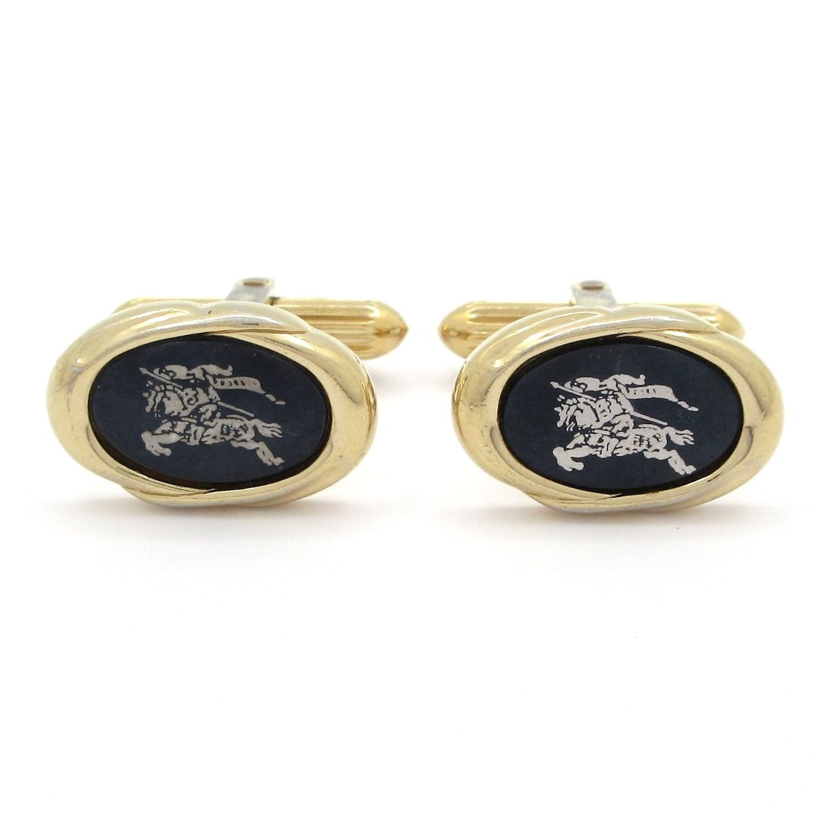 BURBERRY バーバリー カフス 黒 ゴールド