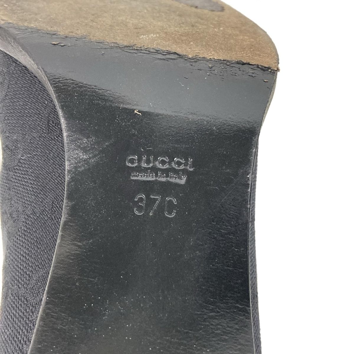  GUCCI グッチ ロングブーツ 37 C レディース GG柄 黒 ロングブーツ ブーツ