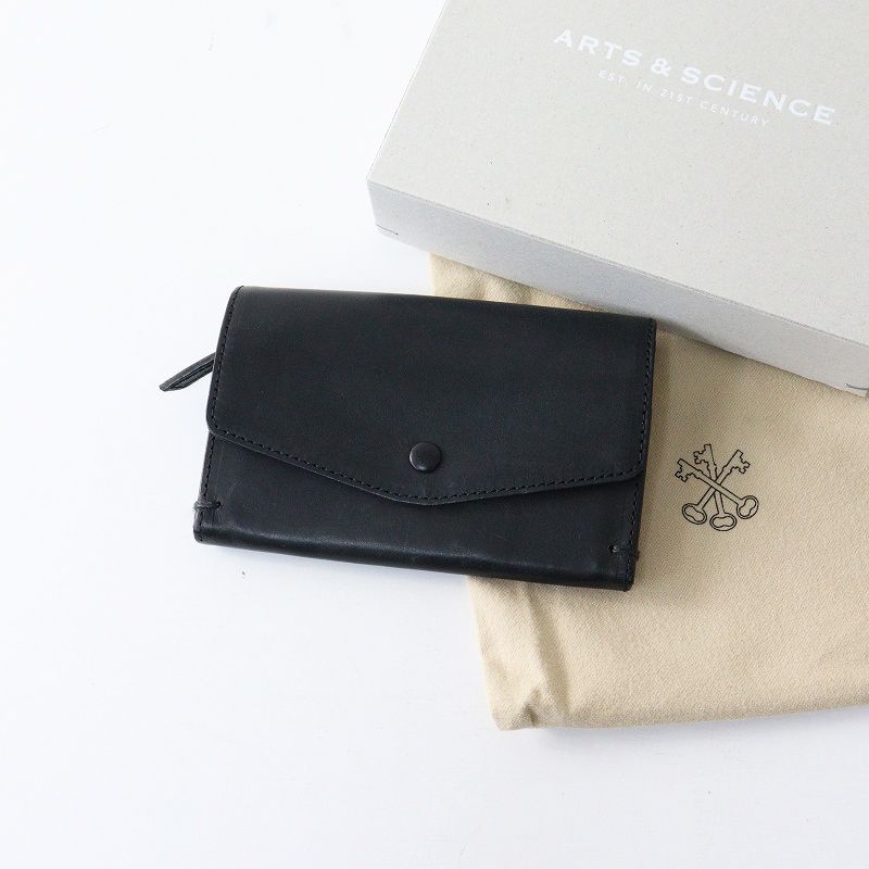 アーツ＆サイエンス ARTS SCIENCE 4 pocket short purse ブラック カウレザー ショートパース ミニ 財布 ウォレット