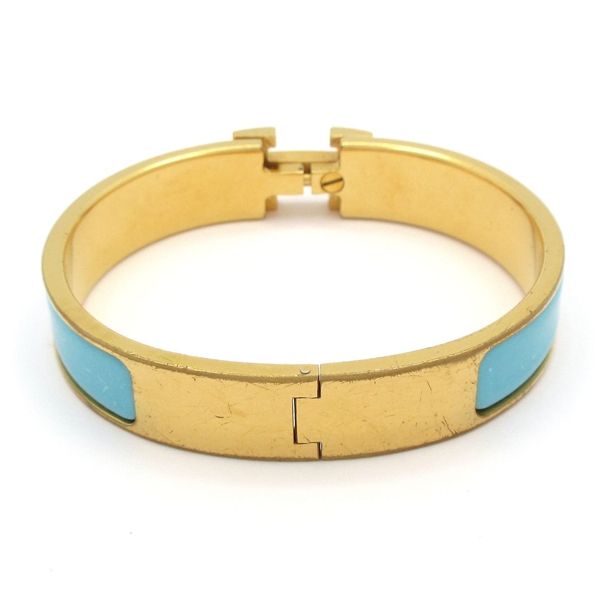 HERMES(エルメス) バングル クリックH ゴールド×ライトブルー - メルカリ