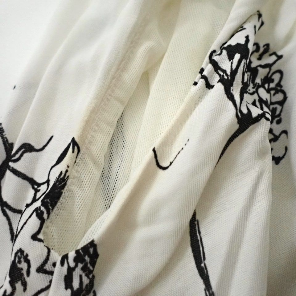  Max Mara STUDIO マックスマーラスタジオ ワンピース サイズM レディース 白 黒 半袖 ひざ丈 花柄 その他 ワンピース