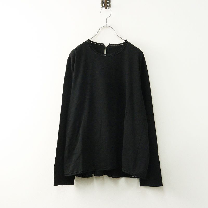 定価3.5万 2025 SS 45 R rpm フォーティファイブアール スーピマ天竺のフ Tシャツ 3 ブラック コットン カットソー