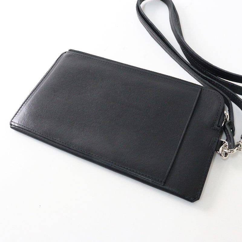 美品 アーツ＆サイエンス ARTS&SCIENCE Longstrap phonepouch＼ブラック カウレザー  牛革【2400014727203】 美品 アーツ＆サイエンス ARTS&SCIENCE Longstrap phonepouch