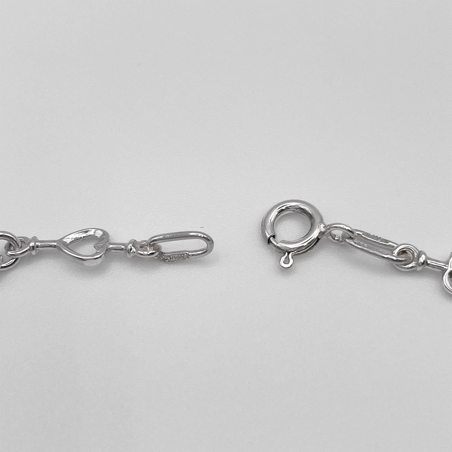  Tiffany-Co. ティファニー 17.5 cm ハートリンクチェーン IDブレスレット バングル ヴィンテージ SV 925 仕上済 ブレスレット アクセサリー