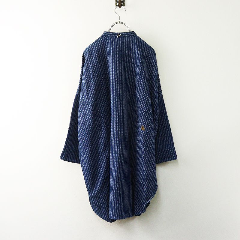 定価4.1万 45 R rpm フォーティファイブアール ONEONE いろいろインドのフリルチュニック 藍 インディゴ