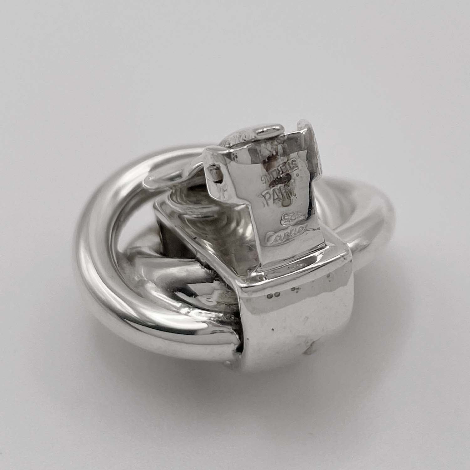  Cartier カルティエ イヤリング 2連フープ シルバー ヴィンテージ SV 925 仕上済 イヤリング アクセサリー