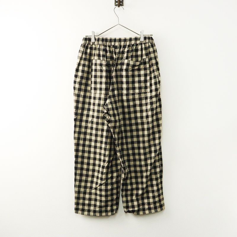 2025 SS ネストローブ nest Robe ギンガムテーパードパンツ F‖ブラック×ベージュ ボトムス ロング イージー チェック
