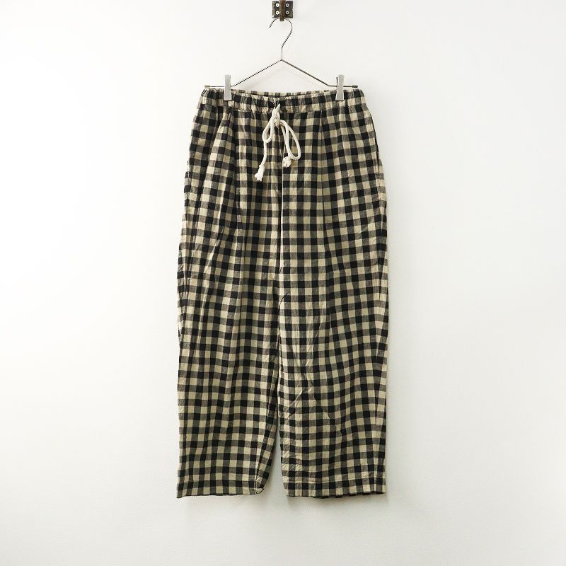 2025 SS ネストローブ nest Robe ギンガムテーパードパンツ F‖ブラック ベージュ ボトムス ロング イージー チェック