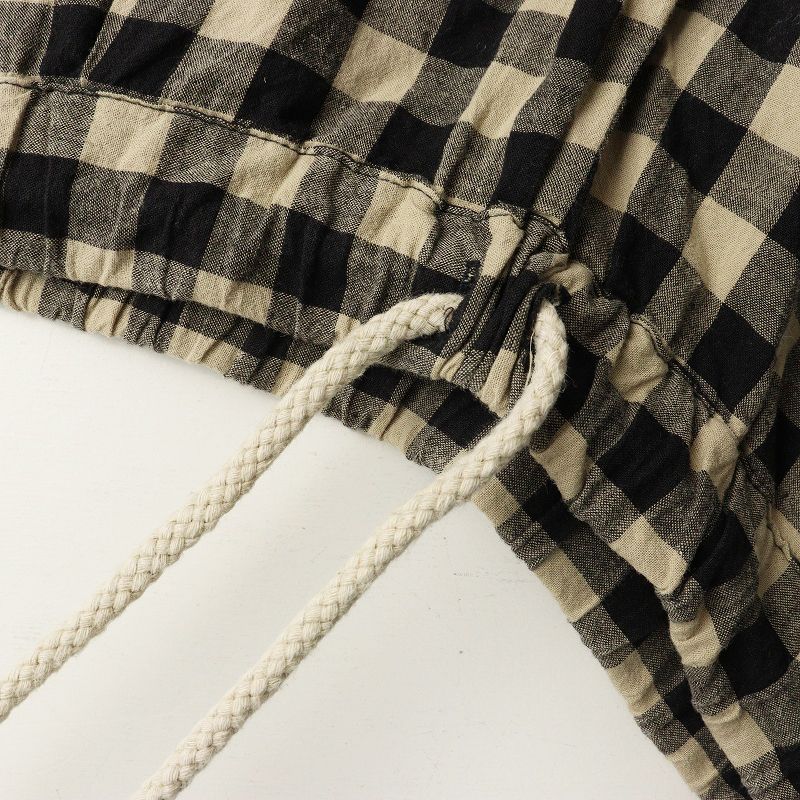 2023SS ネストローブ nest Robe ギンガムテーパードパンツ F‖ブラック
