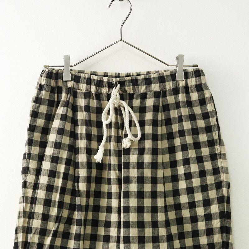 2023SS ネストローブ nest Robe ギンガムテーパードパンツ F‖ブラック