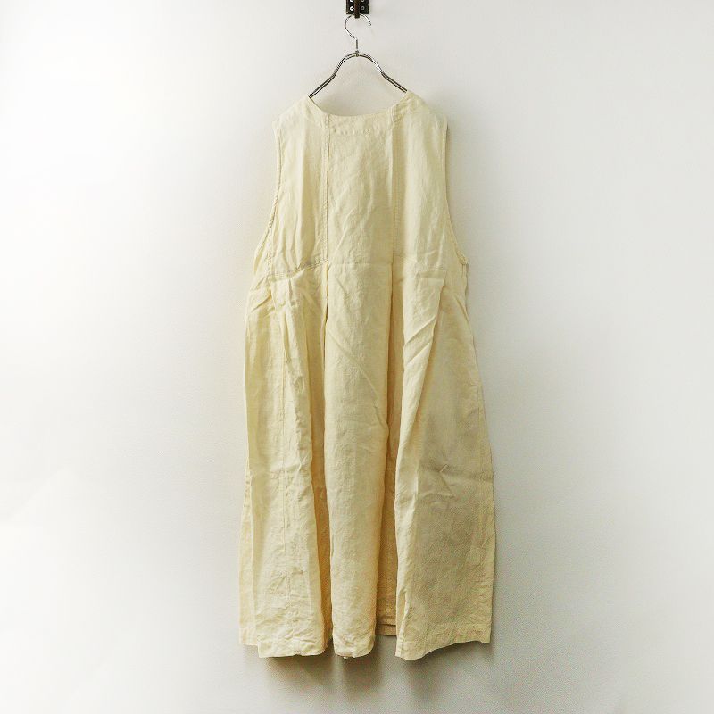 2025 AW ネストローブ nest Robe 起毛リネン テントラインワンピース F‖アイボリー ドレス ロング フ タック