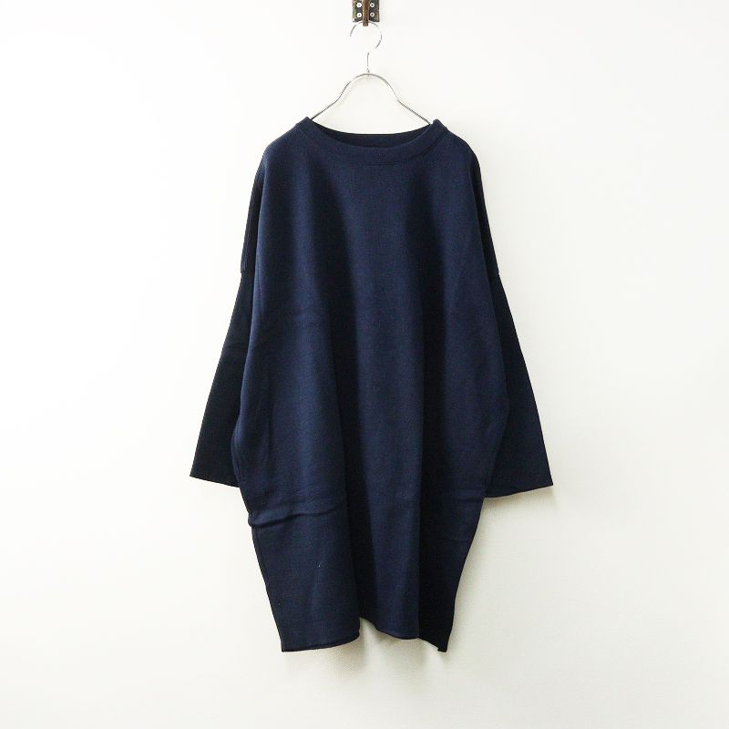 定4.4万 45 R rpm フォーティファイブアール スムースのチュニック ネイビー スーピマコットン ニット ワンピース