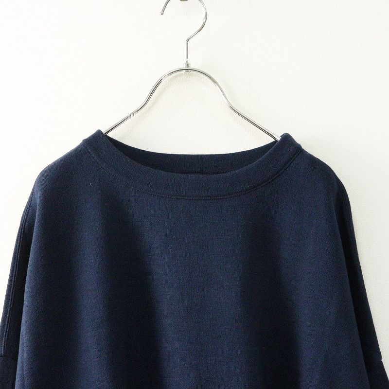  定4.4万 45 R rpm フォーティファイブアール スムースのチュニック ネイビー スーピマコットン ニット ワンピース チュニック トップス