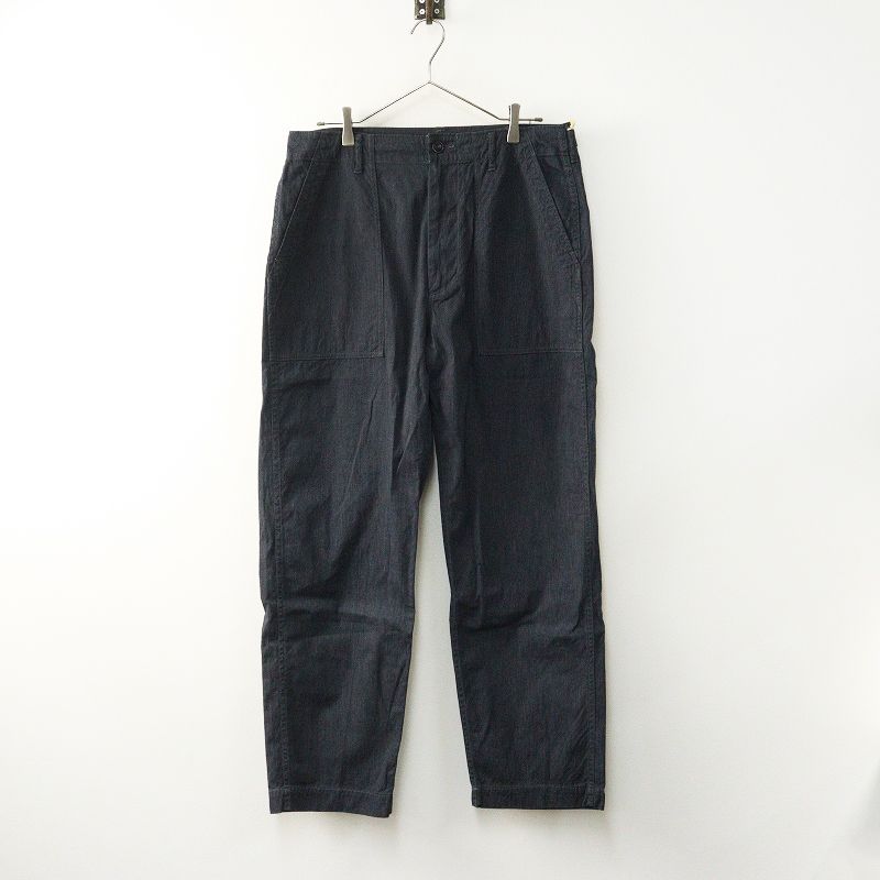 定価6万 45 R rpm フォーティファイブアール 撚杢平の908ベイカーパンツ インディゴ 3 ネイビー ワイド