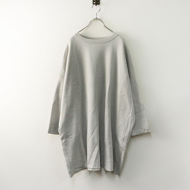 定4 4万 45 R rpm フォーティファイブアール スムースのチュニック グレー スーピマコットン ニット ワンピース