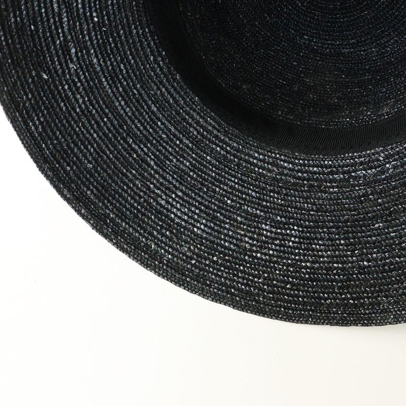 美品 ウィカグロサリー WICA GROCERY ストローハット＼グレー 麦わら