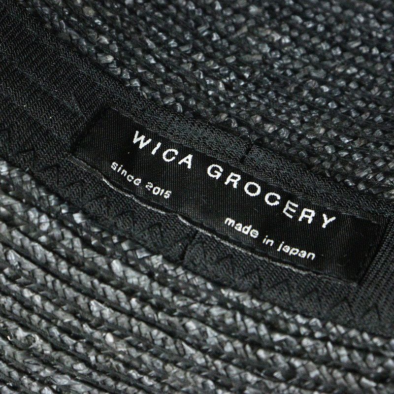 美品 ウィカグロサリー WICA GROCERY ストローハット＼グレー 麦わら