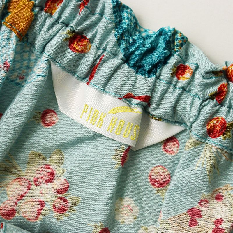  ピンクハウス PINK HOUSE ギンガムうさぎプリント 綿ローン 前ボタン フ スカート ブルー┃フリル その他 スカート