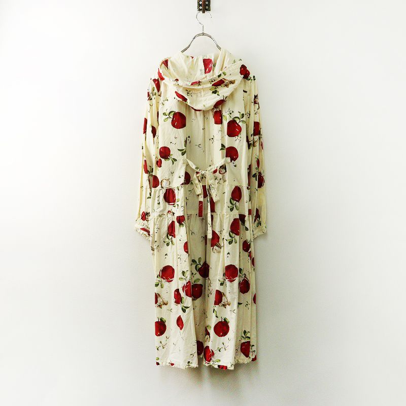 2019 AW ピンクハウス PINK HOUSE アップルブロッサム 綿ローンフードティアードワンピース ベージュ┃