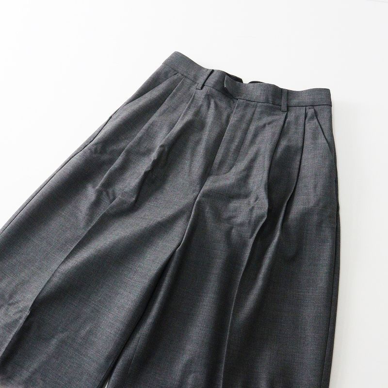  ドローイングナンバーズ Drawing Numbers センタープレスワイドパンツ 34 チャコールグレー ウール スラックス その他 パンツ