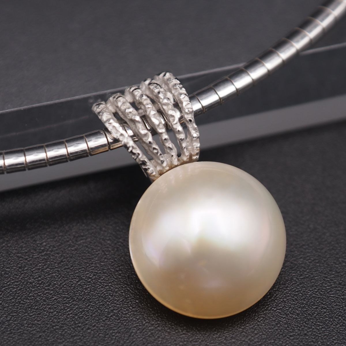 マベパール　真珠　パール シルバーネックレス　925刻印 マベパール SILVER パールネックレス 本真珠 刻印 s925 ペンダント