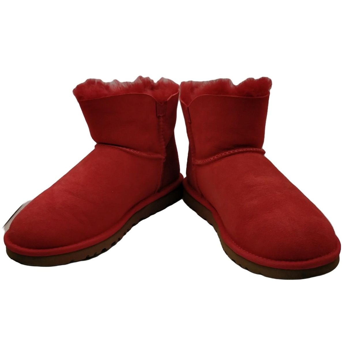 UGG アグ ショートブーツ 23 レディース ミニベイリーボタン 3352 レッド ムートン