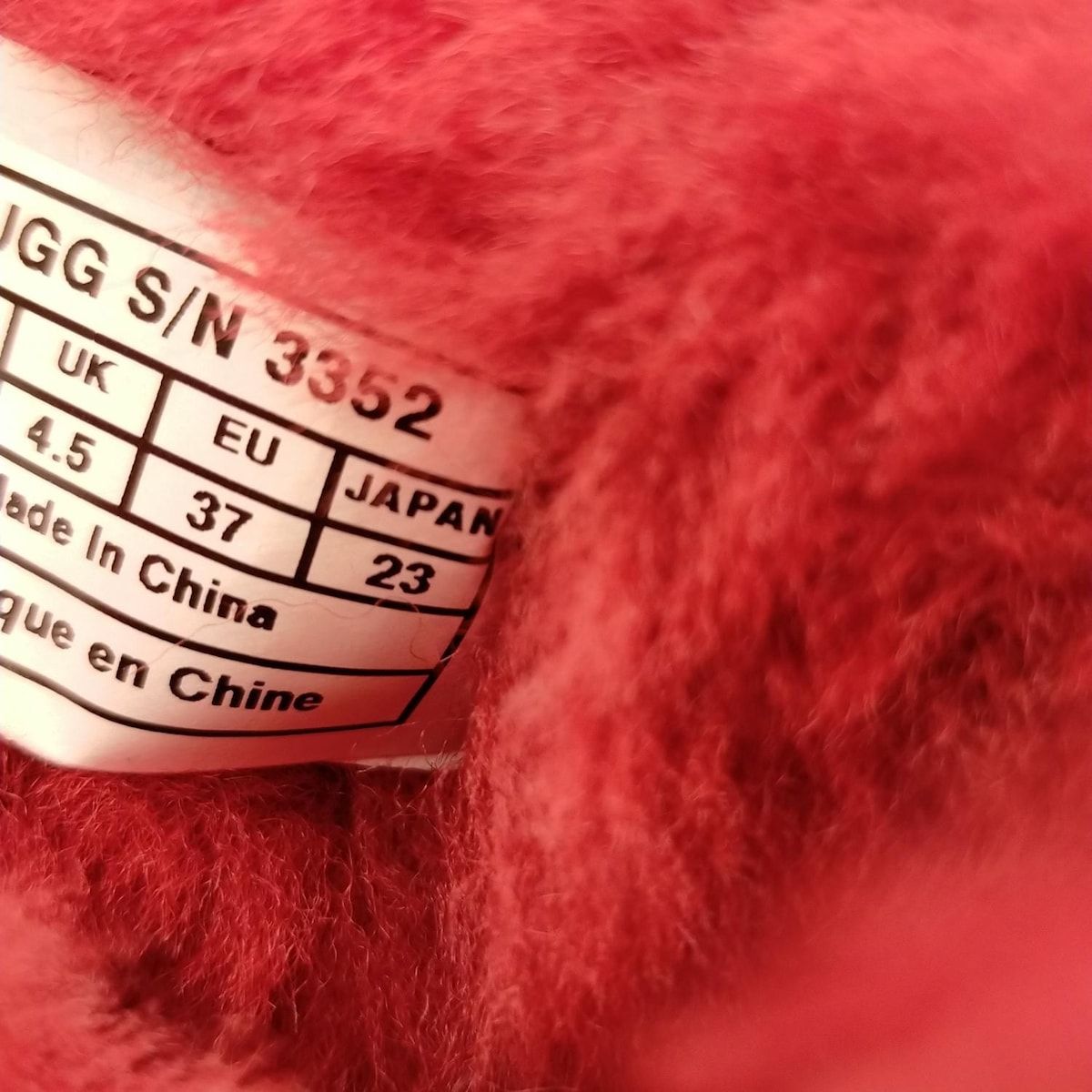  UGG アグ ショートブーツ 23 レディース ミニベイリーボタン 3352 レッド ムートン ブーティ ブーツ