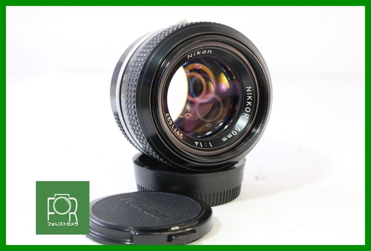 良品□ニコン Nikon NIKKOR 50mm F1.4□前後キャップ付き□AE318 