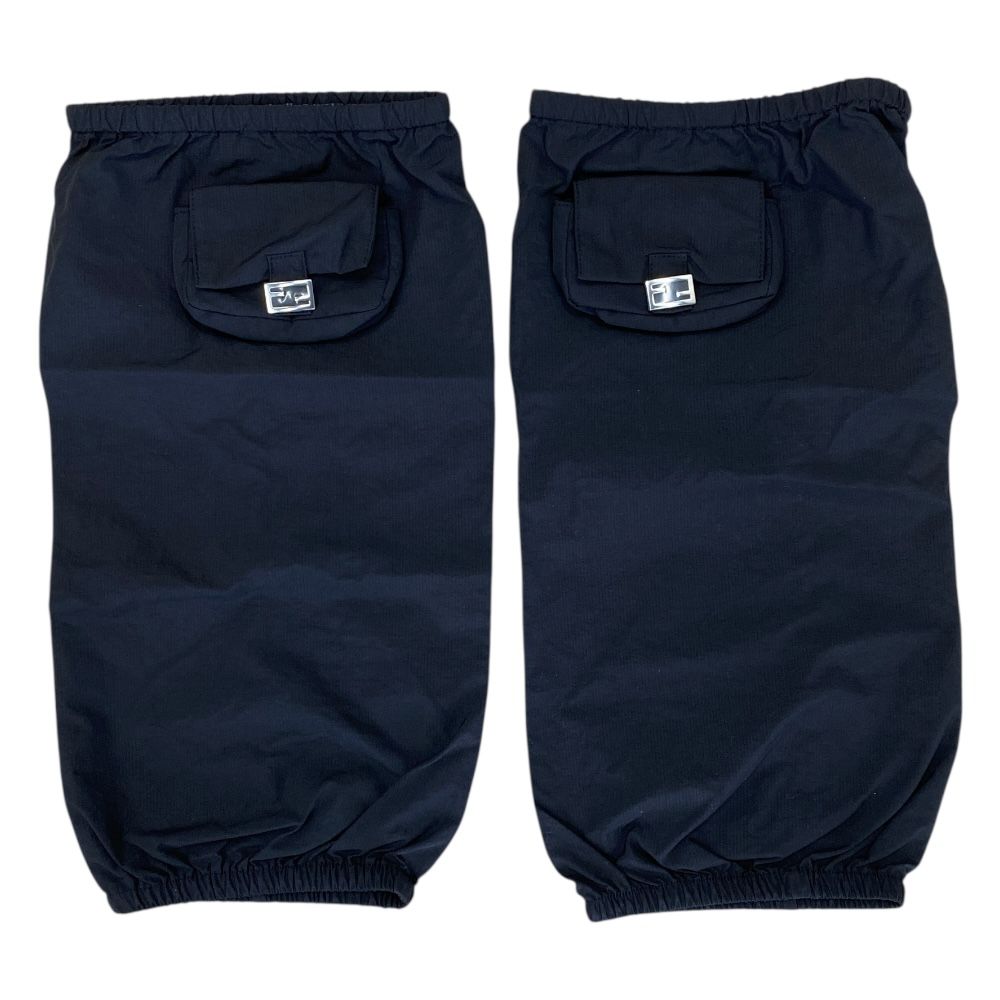 フェンディ レッグウォーマー ゲートル ゲイター FFロゴ 金属ロゴ ナイロン ポケット ブラック ユニセックス FENDI 付加