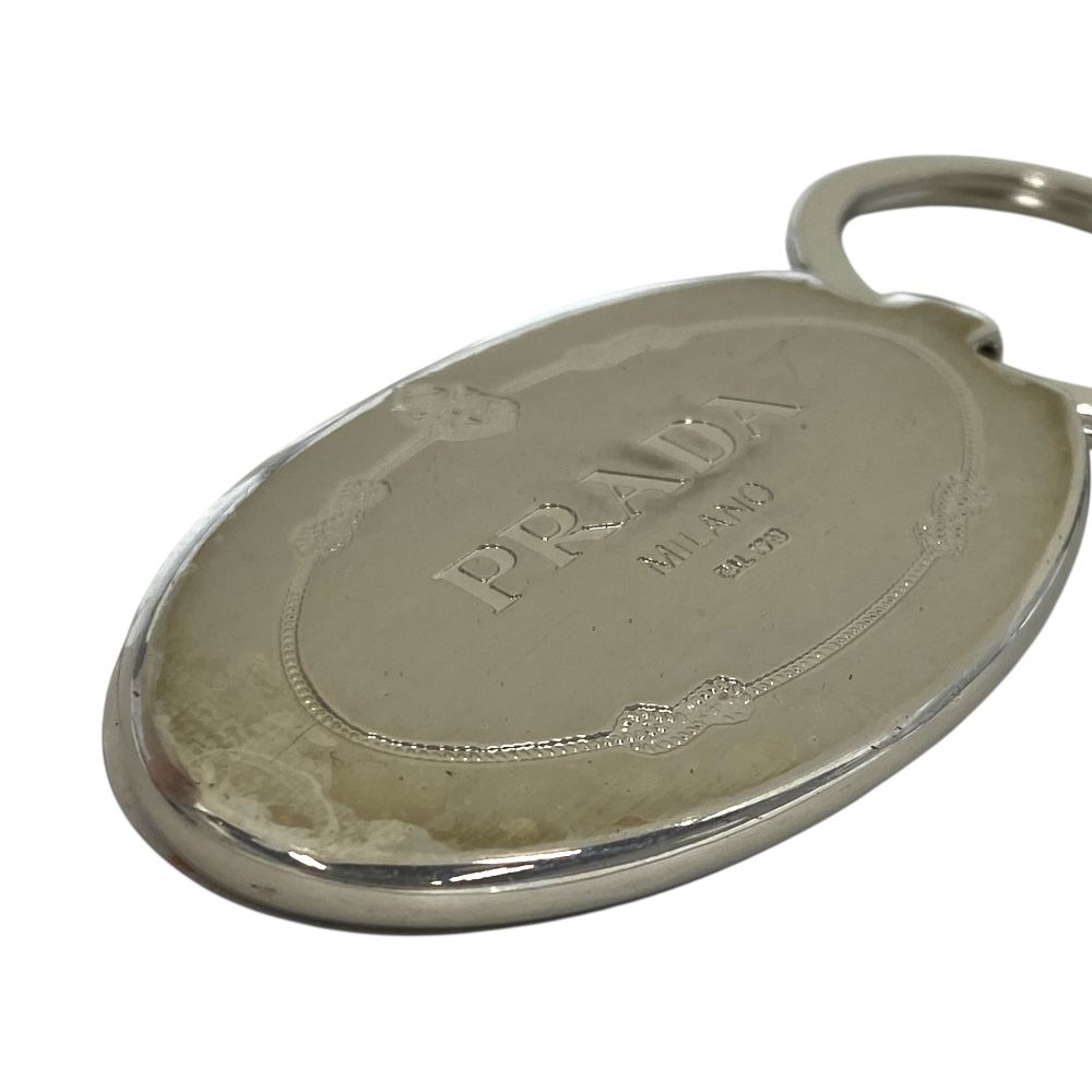 未使用 プラダ チャーム キーリング キーホルダー オーバル ロゴ