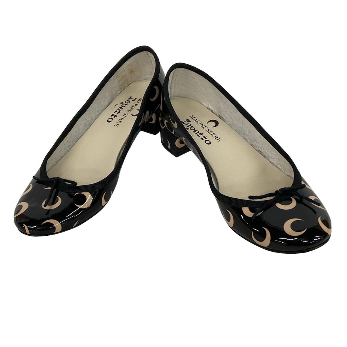 repetto レペット パンプス 37 レディース - 黒×ベージュ MARINE SERRE マリーンセル コラボ