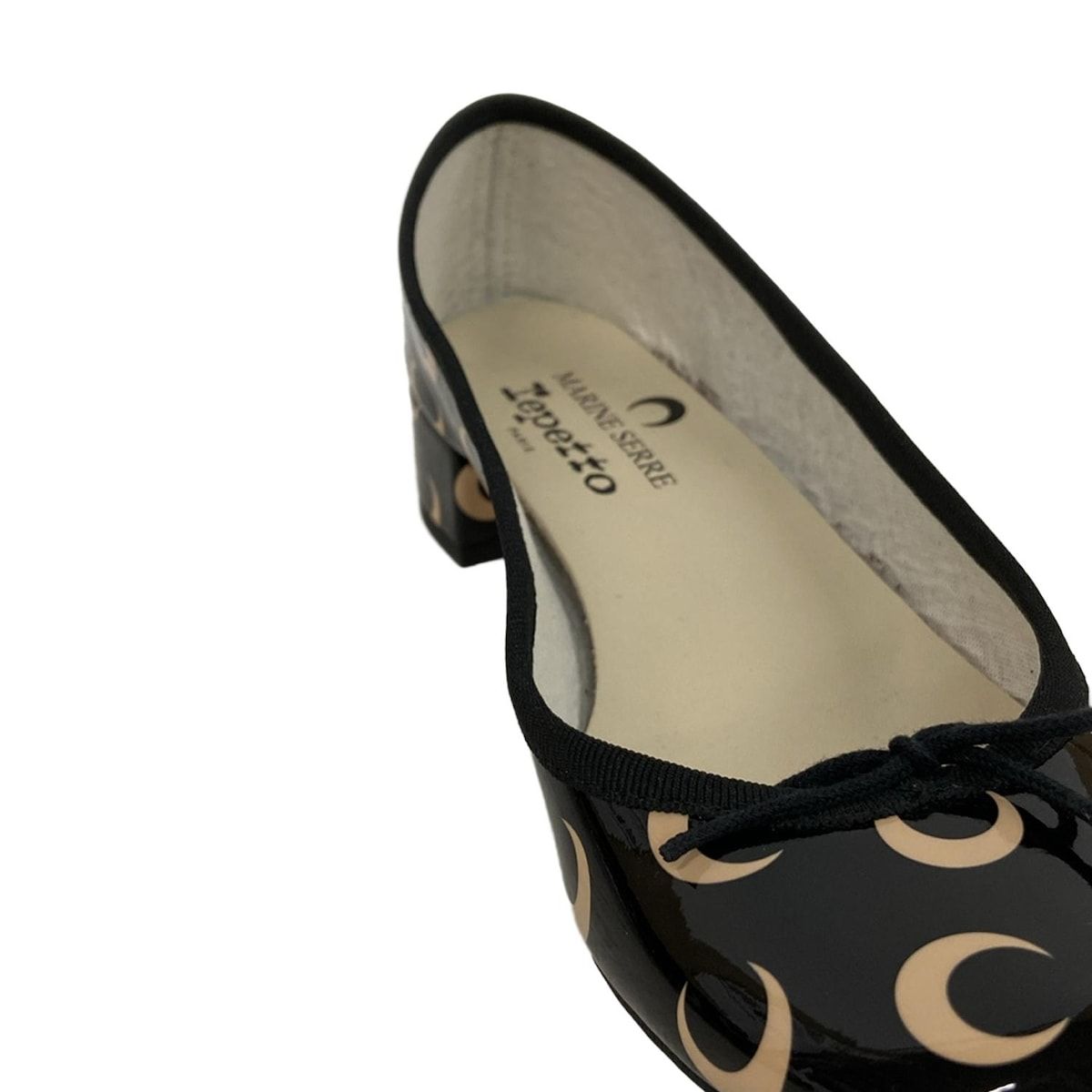  repetto レペット パンプス 37 レディース - 黒×ベージュ MARINE SERRE マリーンセル コラボ ハイヒール パンプス パンプス