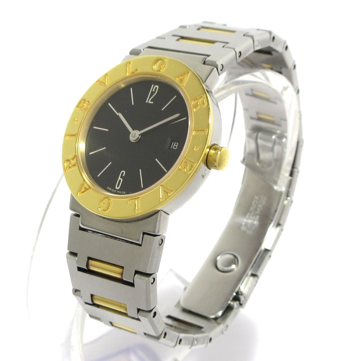 BVLGARI ブルガリ 腕時計 ブルガリブルガリ BB 26 SGD レディース SS×K 18 YG 黒