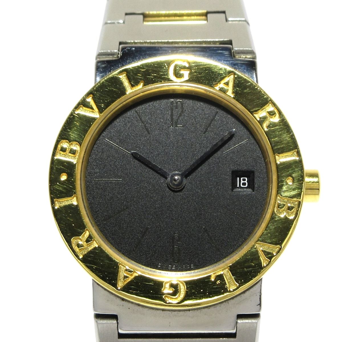 BVLGARI ブルガリ 腕時計 ブルガリブルガリ BB 26 SGD レディース SS K 18 YG 黒