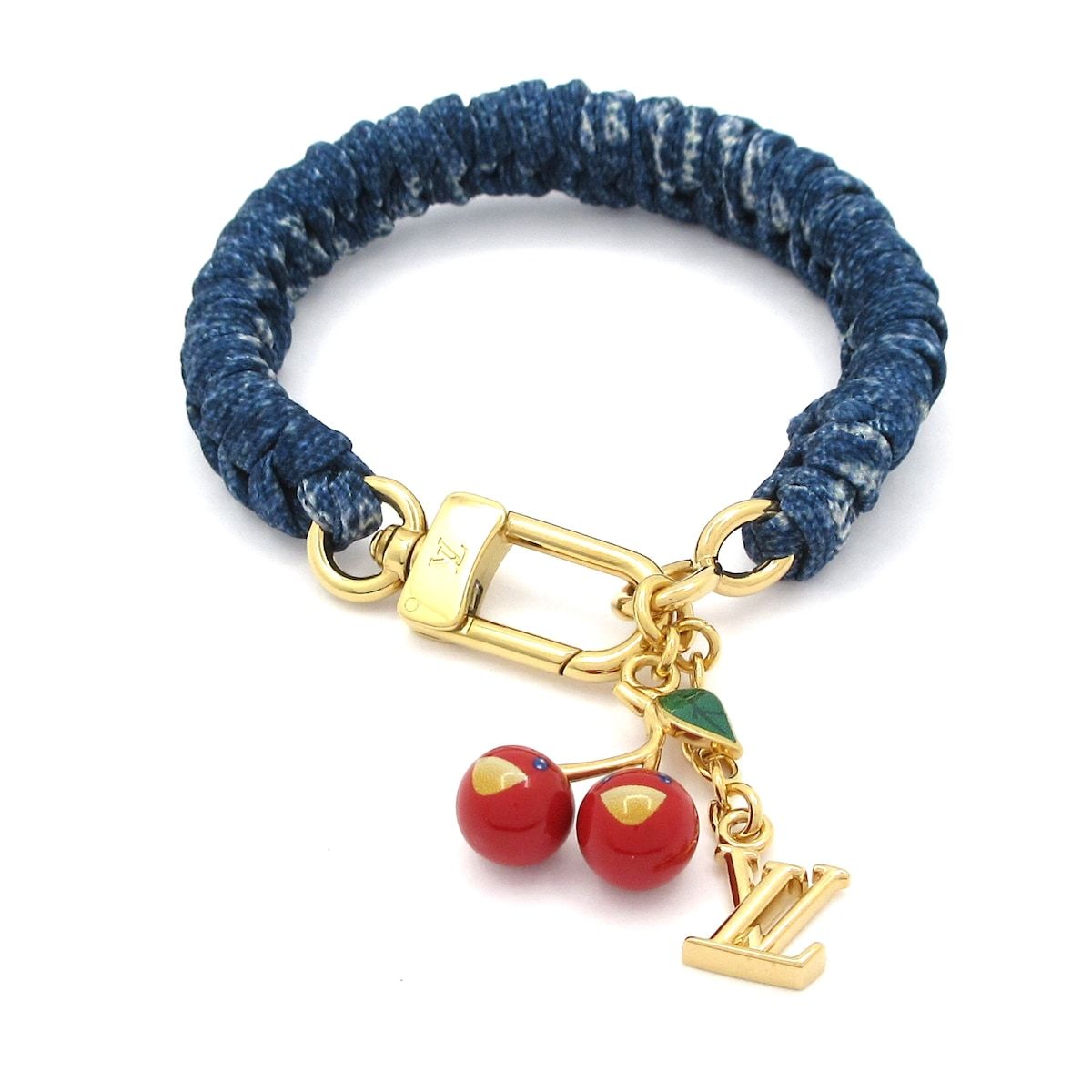 LOUIS VUITTON ルイヴィトン ブレスレット LV TM トレサージュブレスレット M 4123 F デニムブルー 村上隆コラボ