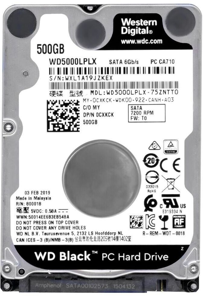 【3年保証】Hard Drive Dell 0CXKCK WD5000LPLX 500GB 7200RPM 32MB SATA III 2.5 Inc