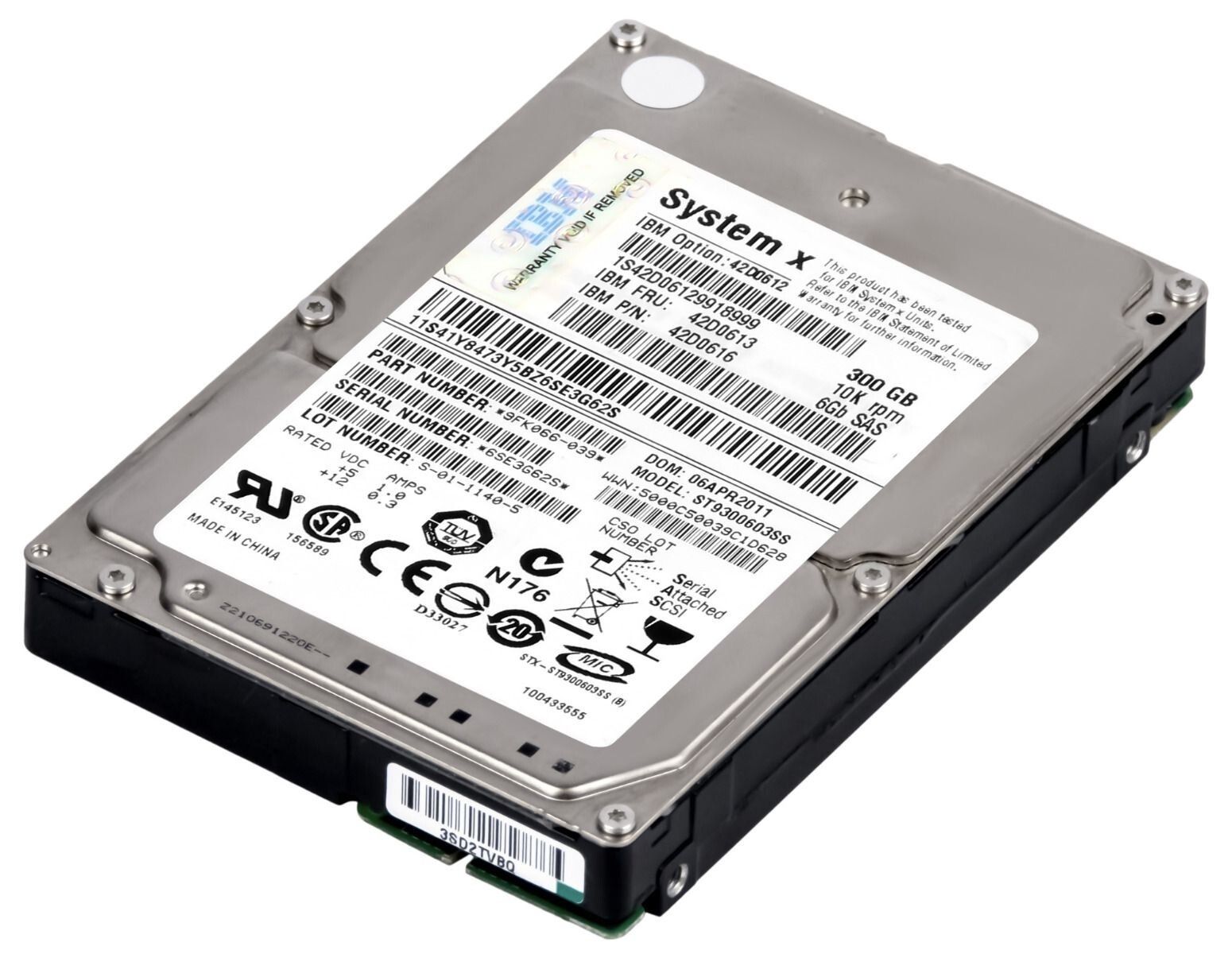 3年保証】Hard Drive IBM 42D0613 42D0616 ST9300603SS 300GB 10000RPM