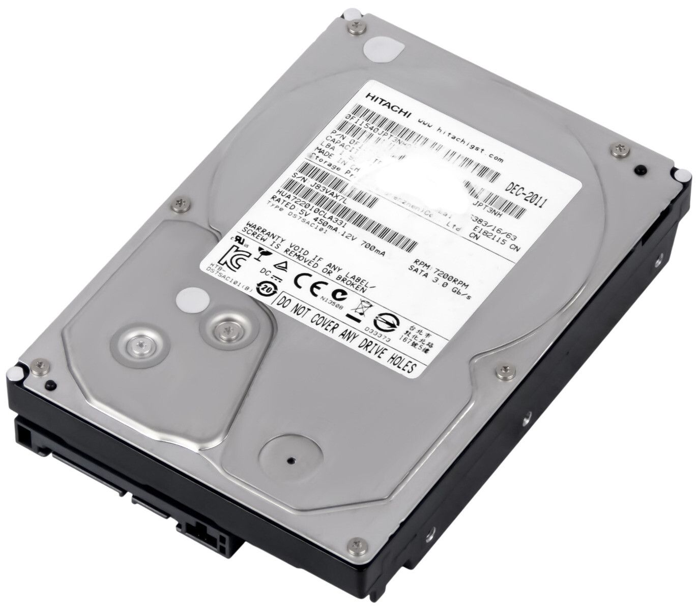 本物 確認 【3年保証】Hitachi HUA722010CLA331 UltraStar A7K2000 1TB