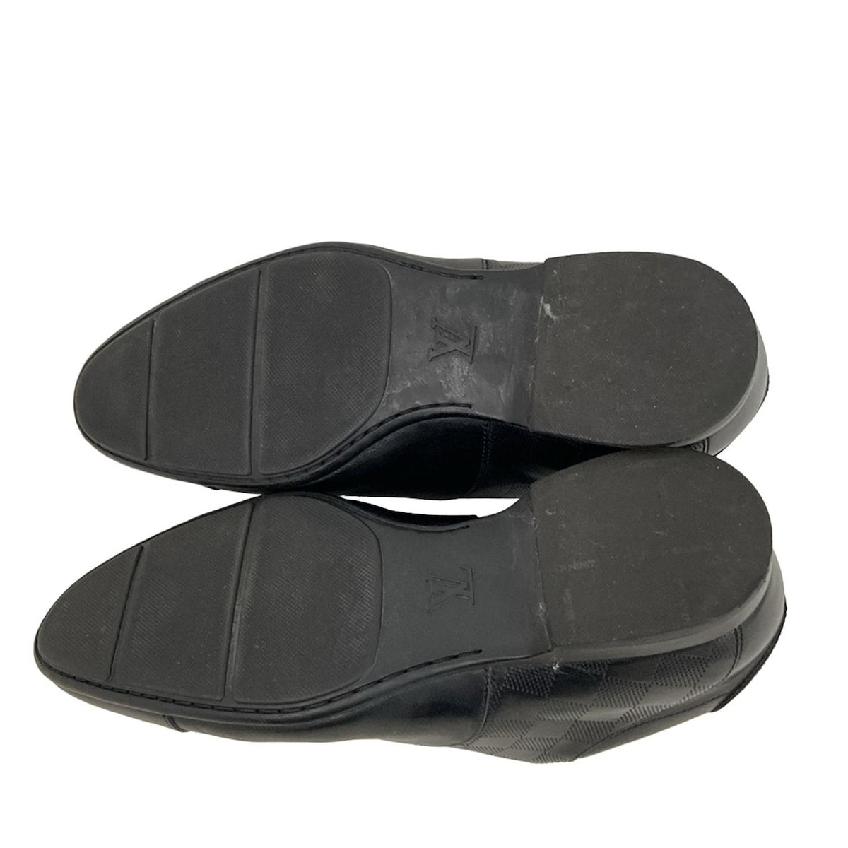  LOUIS VUITTON ルイヴィトン シューズ 5 1 2 M - 黒 アウトソール張替済 ダミエ柄 レザー その他 靴