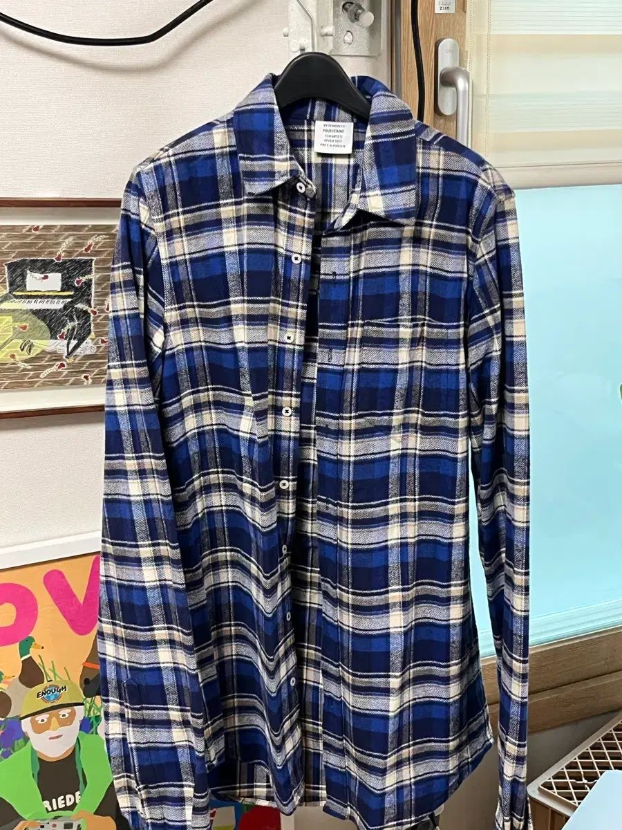 VETEMENTS ヴェトモン ブルー CHECKED シャツ