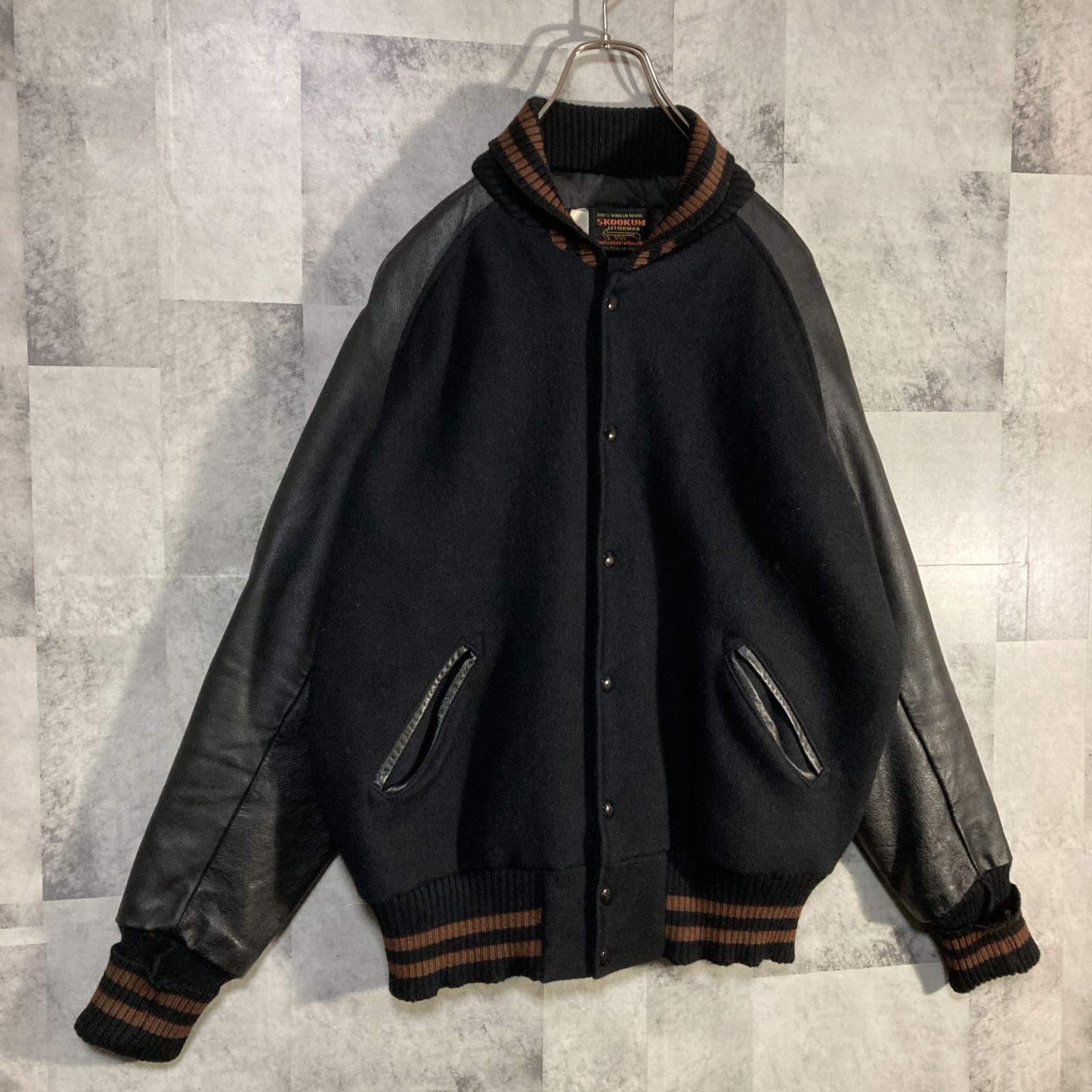 USA製 SKOOKUM スクーカム アワードジャケット 袖レザースタジャン